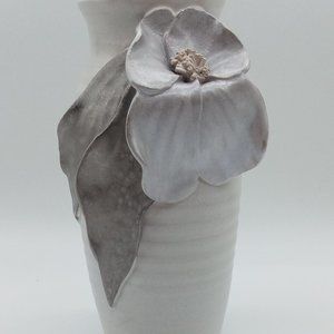 Vintage Jana Kozon Kausalik Studio Pottery Floral Vase Signed Kozon 9"
